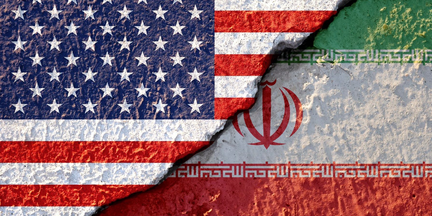 usa-flag-iran-flag-cracked-wall-damage